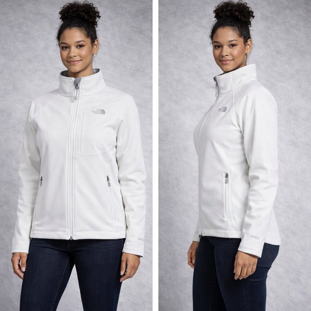 The North Face Apex Women's Full Zip Jacket Waterproof Wind Proof White Size S